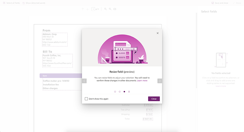 AI Builder Forms wizard