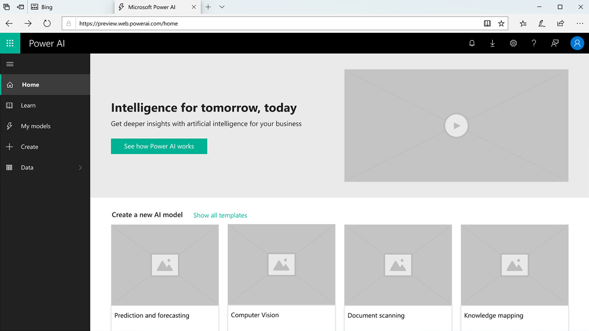 AI Builder wireframe