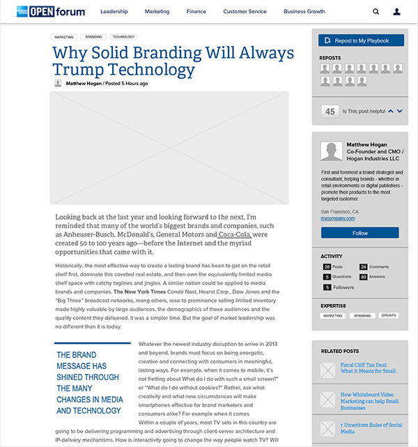 AmExOPENForum wireframe