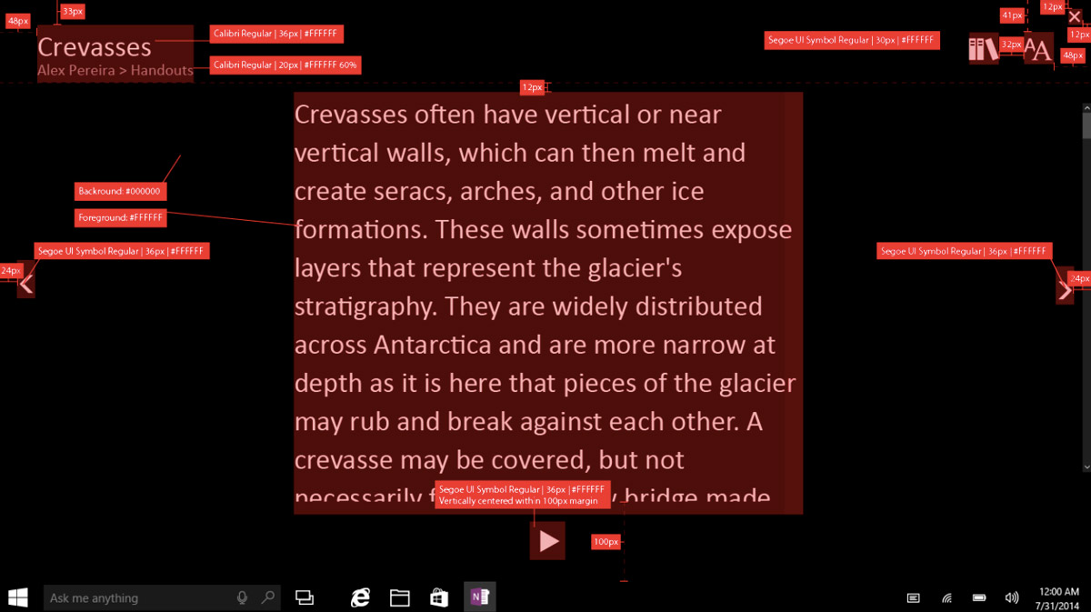 OneNote Learning Tools page